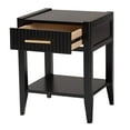 thumbnail image 3 of Baxton Studio Primrose Mid-Century Nightstand, 1-Drawer, Black, 3 of 9