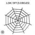 thumbnail image 2 of Luxtrada Halloween Spider Web Decor 4.9Ft Giant Cobweb Round Spider Web Props for Halloween Decorations Bar Party Decor Outdoor Indoor Yard Scary Haunted House Decors, Black, 2 of 10
