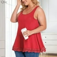 thumbnail image 5 of QRIC 2 Pack Women Swing Lace Flowy Style Clothing Tank Top with Built in Bra Summer Sleeveless Women's Plus Size Blouse Shirt, S, 5 of 6