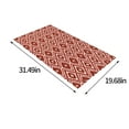 thumbnail image 3 of Washable Non-shedding European Retro Lattice Printed Floor Mat Non-slip Kitchen Bathroom Entrance Door Mat for High Traffic Areas, UKHBMC | B, Red, 3 of 9