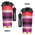 thumbnail image 2 of Stainless Steel Coffee Cup 7.7×2.6×3.5in Tapered Design Nylon Woven Wrist Strap Portable Durable Cup Bottom With Non-Slip Sticker Purplish Red Stripe_82927_2, 2 of 7