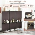 thumbnail image 6 of GOFLAME 3 Panel Room Divider with Storage Shelves, 6FT Folding Privacy Screen with Lockable Wheels, Portable Rolling Wall Divider, Freestanding Partition Screen for Room Separation, Brown, 6 of 18