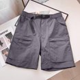 thumbnail image 6 of Quick Dry Breathable Cargo Shorts for Men Cotton Loose Elastic Waist Casual Bottoms Durable Outdoor Sports Pants, #03 Dark Gray, M, 6 of 6