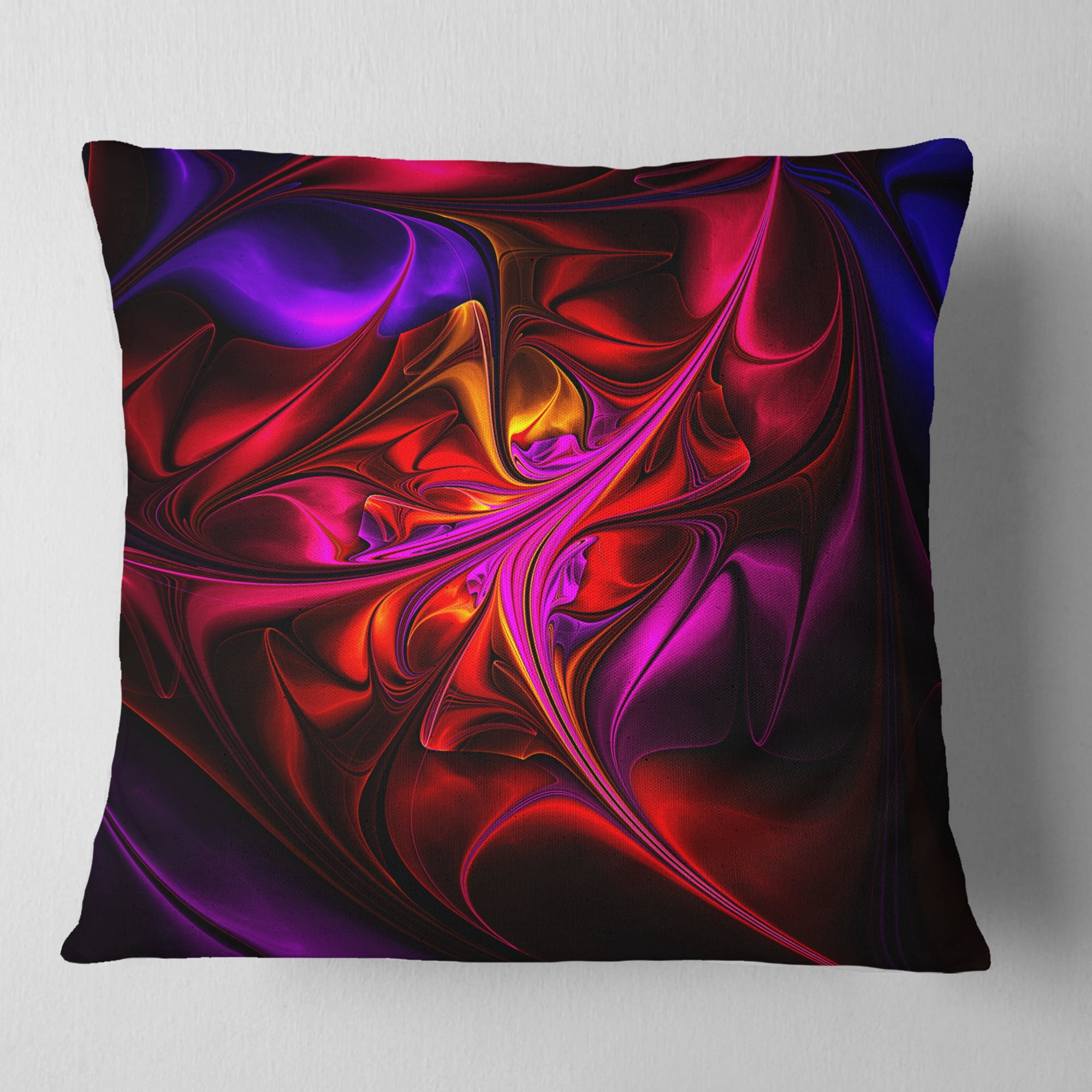 Designart 16" x 16" Red Polyester Throw Pillow