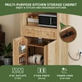 thumbnail image 6 of Uforic Arched Kitchen Pantry Cabinet, 73" Tall Farmhouse Wood Pantry Shelves with Charging Station, Wood, 6 of 9