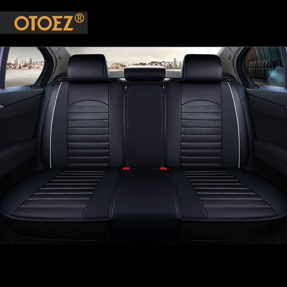 OTOEZ Universal Car Seat Cover Full Set PU Leather 5 Seats Front Rear Seat  Cushion 