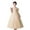 Beige, variant on Girls' Sequin Tulle Floor-Length Dress – Illusion Neckline with Puff Sleeves, Sparkly Bodice for Flower Girl, Wedding Pageant & Formal Special Occasions