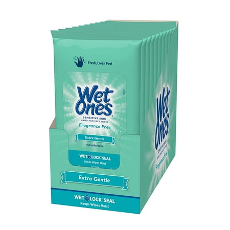 Wet Ones Sensitive Skin Hand Wipes 20 Count Pack Of 10
