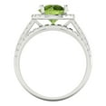thumbnail image 4 of 2.56 ct Brilliant Round Cut Natural Peridot 14k White Gold Halo Solitaire with Accents Engagement Bridal Wedding Ring Band Set size 7.5, 4 of 7