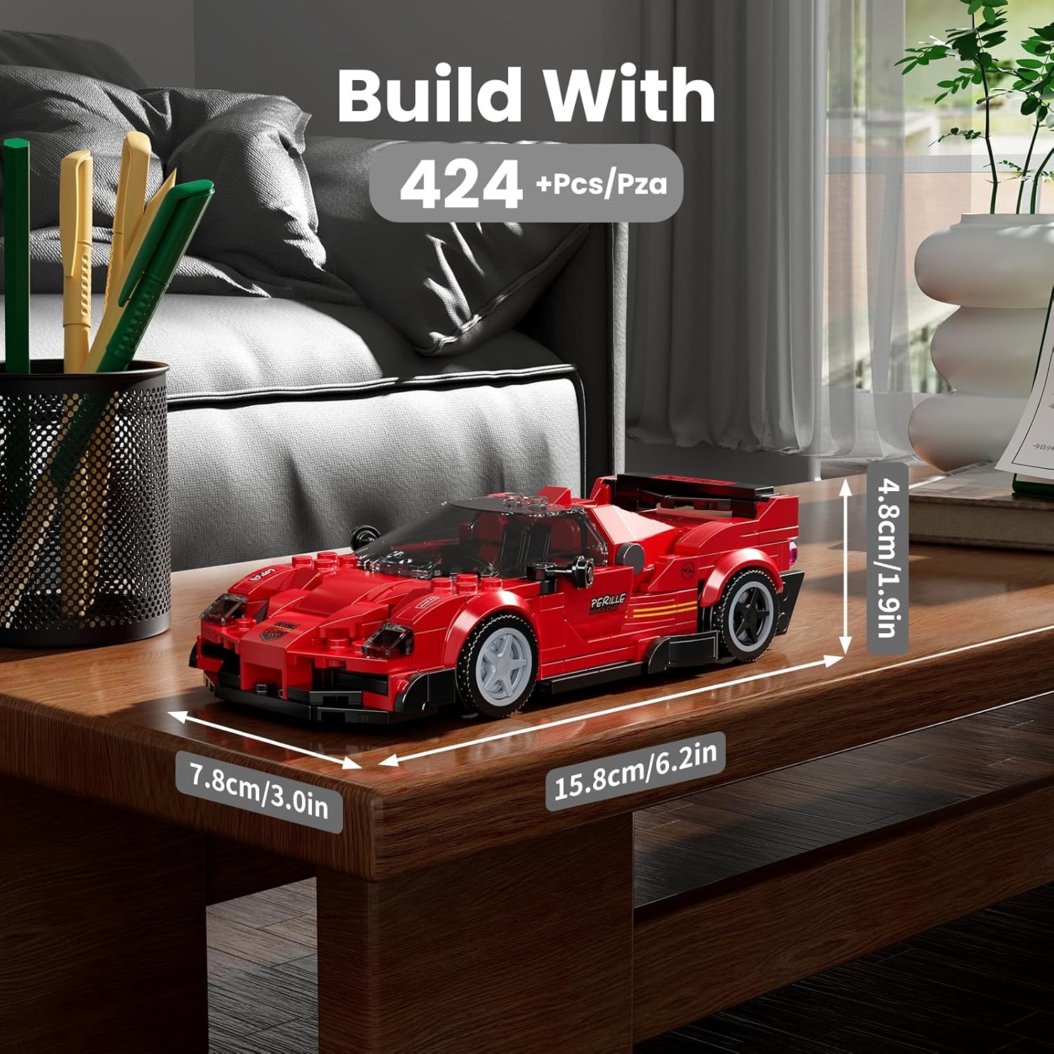 Speed Champion P80C Racing Car Building Kit with Acrylic Display Case, 27069 Collectible Model Car Kits, Building Blocks Kit Racing Toy Cars for Adult (453 PCS)