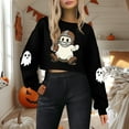 thumbnail image 6 of Women's Hoodless Sweatshirt Halloween Women'S Casual Short Round Mockneck Hoodie, Women's Hoodless Sweatshirt XXXL, 6 of 8