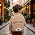 thumbnail image 4 of Cute Corduroy Backpack, Comfortable Cartoon Bear Backpack for Traveling, for Storing Study and Office Supplies Khaki, 4 of 6