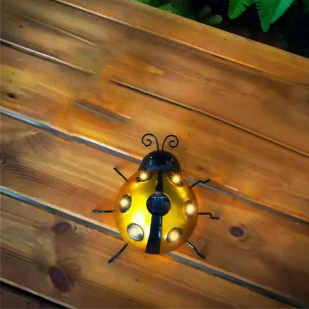 Fridja Metal Garden Wall Art Decor Cute Ladybugs Photoluminescence Wall