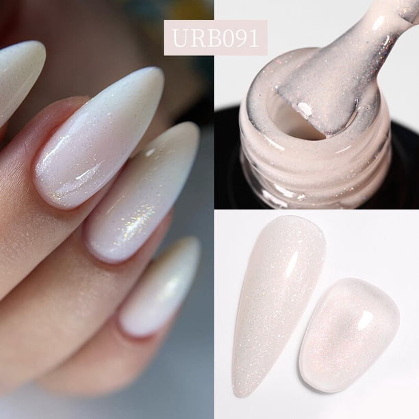 UR SUGAR-esmalte de uñas de Gel Base de goma Natural, barniz semipermanente, Rosa lechoso, blanco, purpurina, LED UV, 7ml
