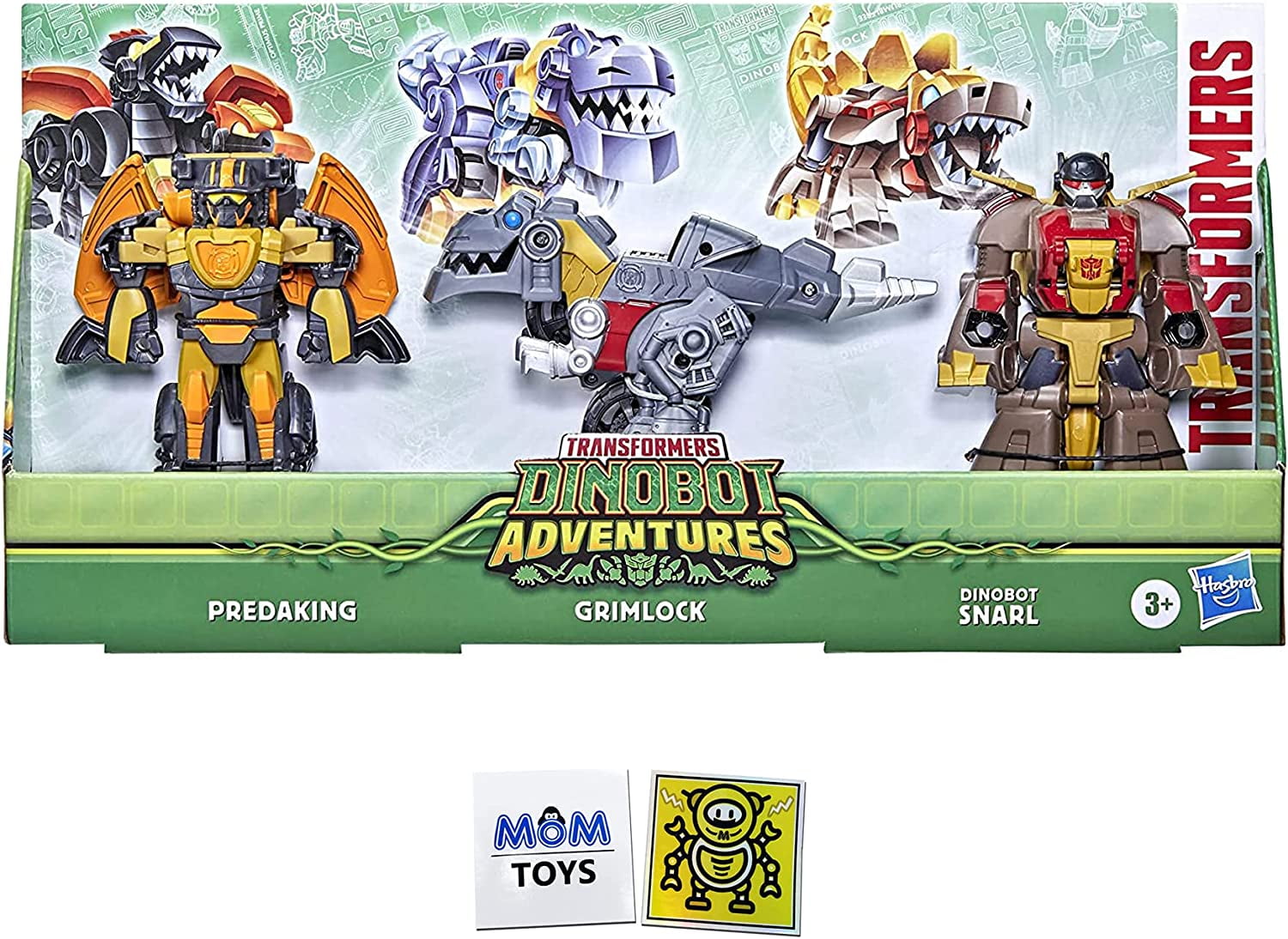 Transformers Dinobot Adventures Dino Squad Grimlock, Dinobot Snarl, and