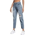 thumbnail image 3 of Women's Ripped Boyfriend Jeans Distressed Denim Ankle Length Jeans, 3 of 6