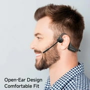 YouthWhisper Bone Conduction Headphones with Mic, Open Ear Wireless Headset with Boom Mic, Bluetooth Noise Canceling Headphones for Home Office, Driving, Traveling, Workouts