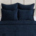 thumbnail image 2 of Lipa 96 x 108 Hand Stitched King Kantha Quilt, Polyfill, Velvet, Ocean Blue, 2 of 2