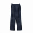 thumbnail image 3 of Momasggi Men's Big and Tall Pajama Pants Plaid Pjs Bottoms Lightweight Pajama Bottoms Comfy Elastic Waist Home Lounge Pants Navy 3XL, 3 of 3