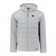thumbnail image 2 of Men's Cutter & Buck  Gray Michigan Wolverines Evoke Hybrid Eco Softshell Recycled Full-Zip Hoodie Jacket, 2 of 3