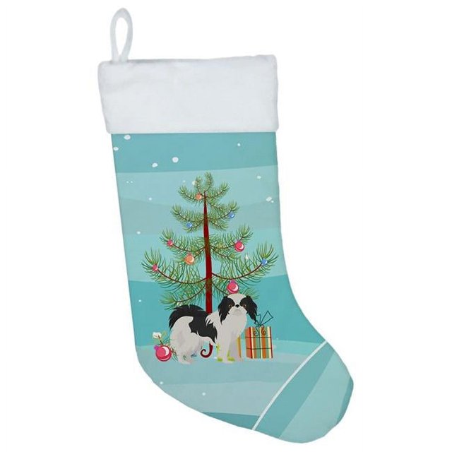 Carolines Treasures CK3462CS Japanese Chin Christmas Tree Christmas Stocking