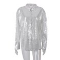 thumbnail image 2 of Chemise Décontractée à Manches Longues à Sequins Argentée Printemps 2022, 2 of 8