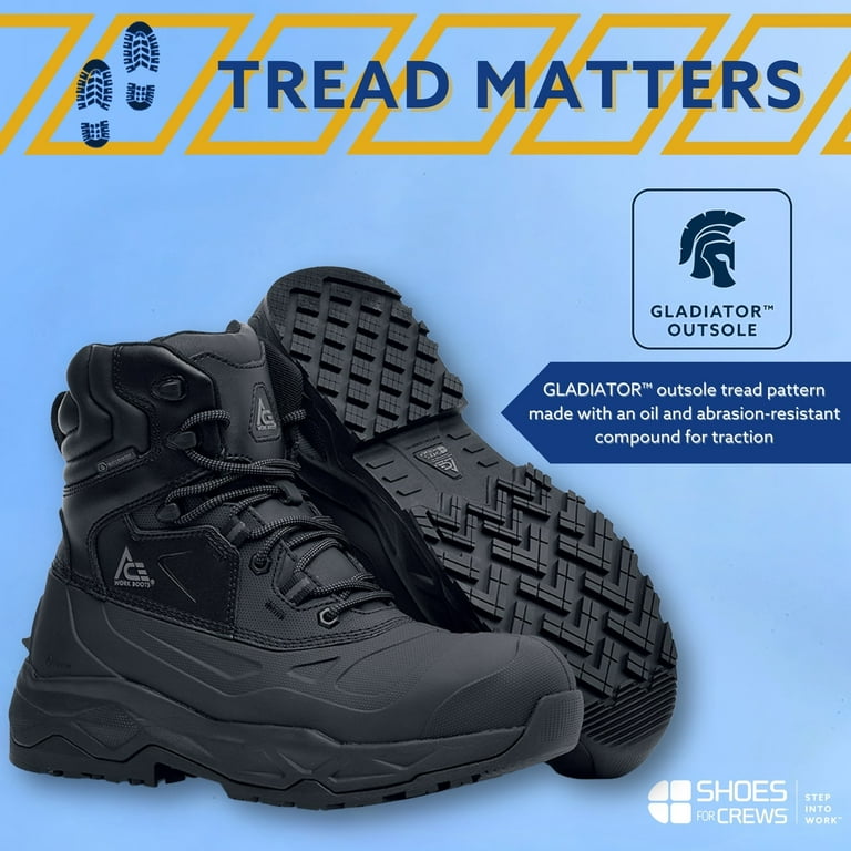 Ace Work Boots by Sfc Fargo II Men s Soft Toe Work Boots Slip Resistant and Waterproof Black Size 13
