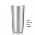 thumbnail image 2 of Botella de agua al vacío, taza para beber en frío de acero inoxidable, portátil, para verano, clima cálido, antideslizante, para acampar, Utensilios de cocina Plata, 30 onzas 7.5x7.5x12.5 cm Bewildely HA8533-01B, 2 of 6