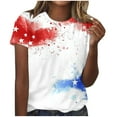 thumbnail image 2 of Jjayotai 4Th of July Outfits for Women, Summer 2025 Short Sleeve Tops, Womens Shirt, Casual Crew Neck Clothes, USA T-Shirts, Patriotic Short Sleeve Tee, Womens Blouses Red^ L, 2 of 4