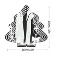 thumbnail image 2 of Stylized Metal Hanging Christmas Tree Wind Spinner - Abstract Design with Concentric Circles Suit Jacket Lines and Elegant Accents, 2 of 7