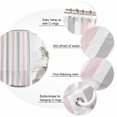 thumbnail image 6 of Pink Grey Striped Waterproof Fabric Shower Curtain,Geometric Vertical Stripes Minimalist Waterproof Fabric Shower Curtain for Bathroom Curtains Bathtubs Shower Curtains with 12 Hooks Stall 54x78in, 6 of 8