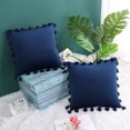 thumbnail image 5 of Velvet Decorative Throw Pillow Cover, Tassels Throw Pillow Cover, Sofa Pillow Cover, 18'' x 18'', Navy Blue, 5 of 7