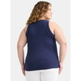 thumbnail image 3 of Terra & Sky Women's Plus Size High Neck Rib Tank Top, Sizes 0X-4X, 3 of 5