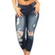 thumbnail image 1 of Pantalones vaqueros boyfriend elásticos y desgastados de Fnochy para mujer, talla 4-12, 1 of 8