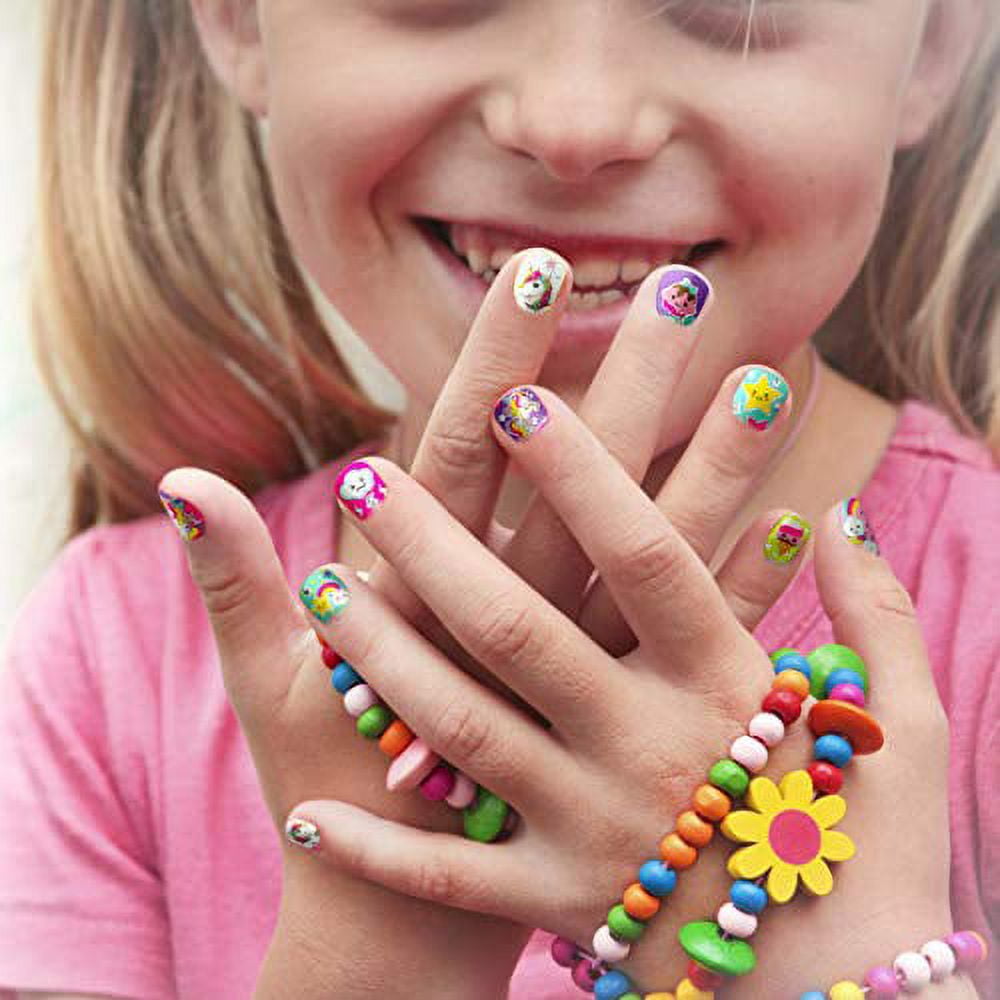 72pcs Pre-glue Full nails kid nails stickers Pre-glue Full nails Little Girl  | eBay