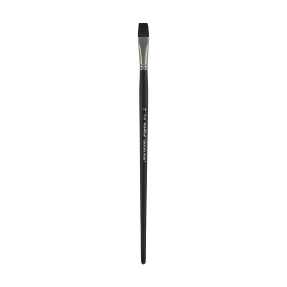 Black Swan Synthetic Red Sable Flat Paint Brushes - Flat Size # 14 - Professional Quality Long Handle Paint Brushes for Oil, Heavy Body Media and Acrylic - Artists of All Levels