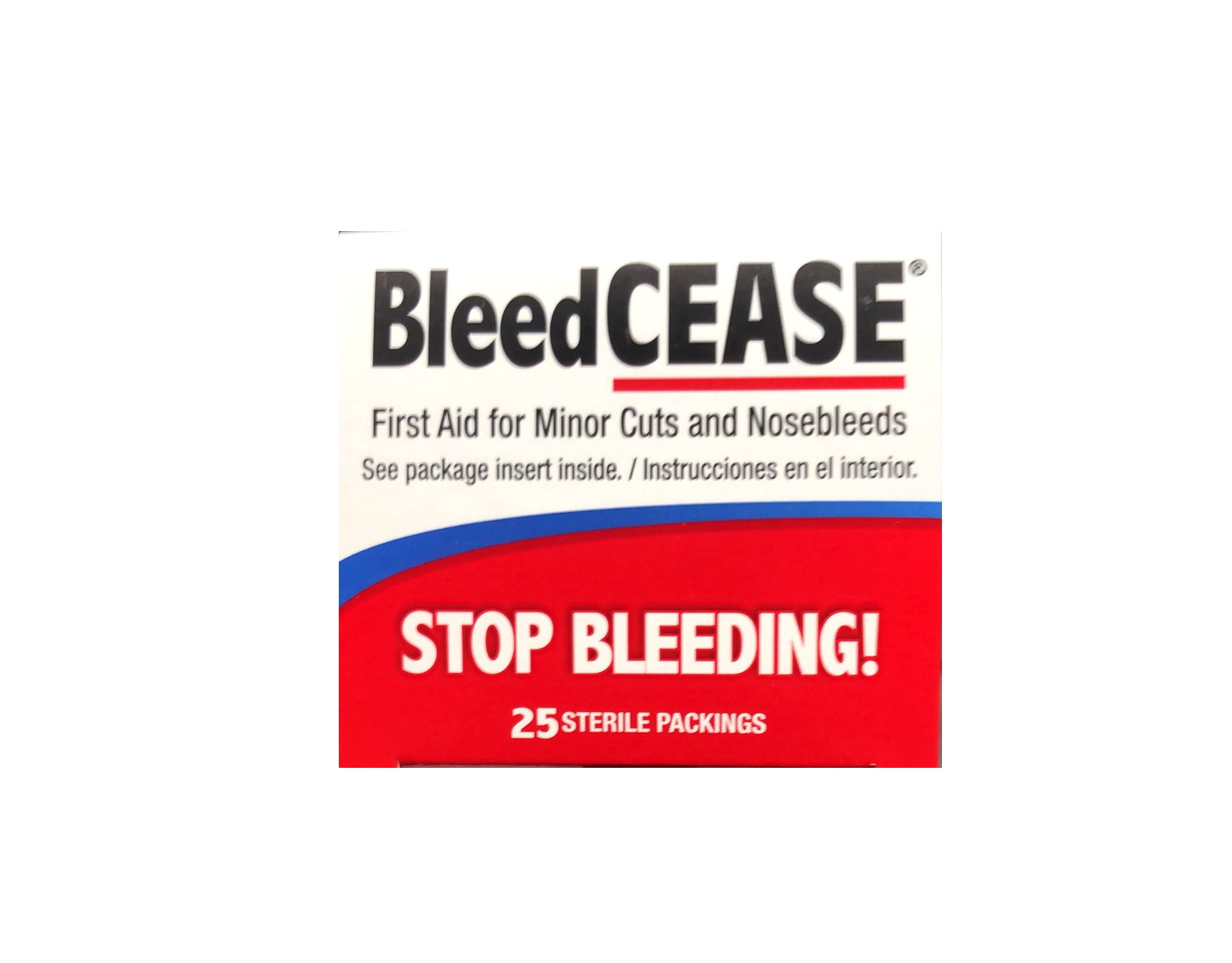 Bleedcease First Aid for Cuts and Nosebleeds Sterile Packings, 25 Count