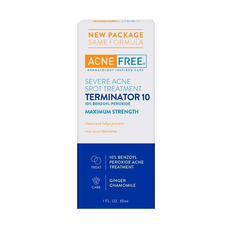 AcneFree Terminator 10 Acne Spot Treatment Cream with 10 Benzoyl