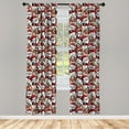 thumbnail image 3 of Ambesonne Christmas Curtains, Snowman Reindeer, Pair of 28"x63", Pale Brown White and Red, 3 of 5