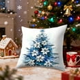 thumbnail image 3 of Wooowa Christmas Watercolor Blue Printed Pillow Covers, Festive Decorative Cushion Cases for Holiday Home Displays, 3 of 7