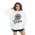 thumbnail image 2 of Women's Gameday Couture  White Las Vegas Raiders Script Logo Oversized Premium Fleece Pullover Sweatshirt, 2 of 7