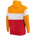thumbnail image 3 of Men's New Era Orange/Red Tampa Bay Buccaneers Big & Tall Throwback Colorblock Fleece Raglan Pullover Hoodie, 3 of 3