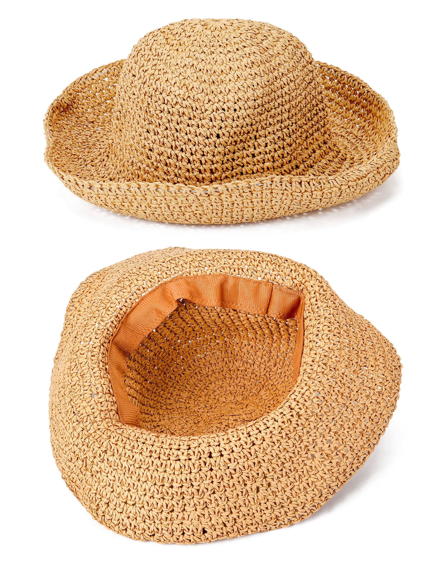 Deago 2 Pack Women Foldable Wide Brim Floppy Straw Hat Sun  display picture 3