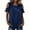 *Navy, variant on VBVC Women's Cotton Blend Cold Shoulder Blouse, Ladies' Crew Neck Ruffle Sleeve Top, Casual Button Detail Shirt For Women,Black,S-2XL