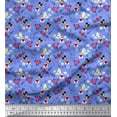 thumbnail image 1 of Soimoi Cotton Cambric Fabric Floral,Shopping Bag & Bird Artistic Print Fabric by The Yard 56 Inch Wide, 1 of 1