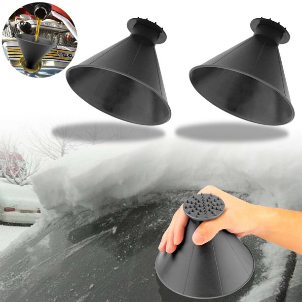 2Pack Car Windshield Ice Snow Remover Scraper Tool Cone Shaped Round
