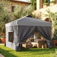 thumbnail image 2 of Outsunny 10 x 10 ft Pop Up Canopy Tent with 1-Button Push Setup, Dark Grey, 2 of 10