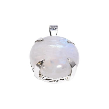 Large Round Blue Moonstone Pendant for Men and Women Gift Jewelry