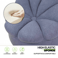 thumbnail image 6 of Magshion Soft Mohair Blooming Flower Lounge Chair, Home Upholstered Cushion Padded Lazy Sofa, Living Room Accent Couch Floor Chair, Grey Blue, 6 of 8