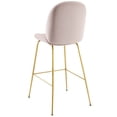 thumbnail image 4 of Contemporary Modern Urban Designer Bar Pub and Dining Kitchen Bar Side Stool Chair, Velvet Fabric Metal Steel, Pink, 4 of 6